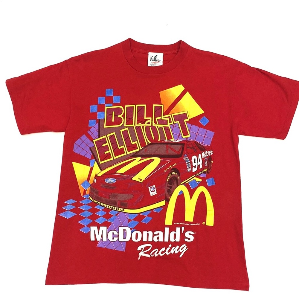 Vintage Bill Elliott/McDonalds Racing Team #94 Short Sleeve Tee Shirt Sz Med